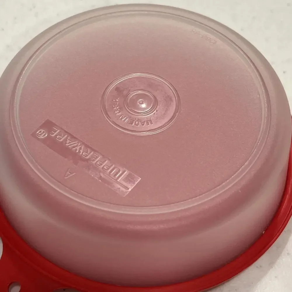 Set 3 Tupperware Little Wonders Snack Cup Bowl 1286 215 lids Red Pink Aqua Blue
